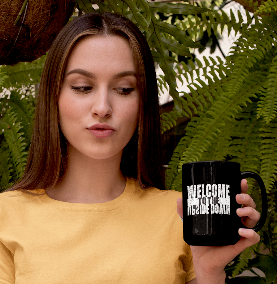 Welcome To The Upside Down Mug • LH • Black