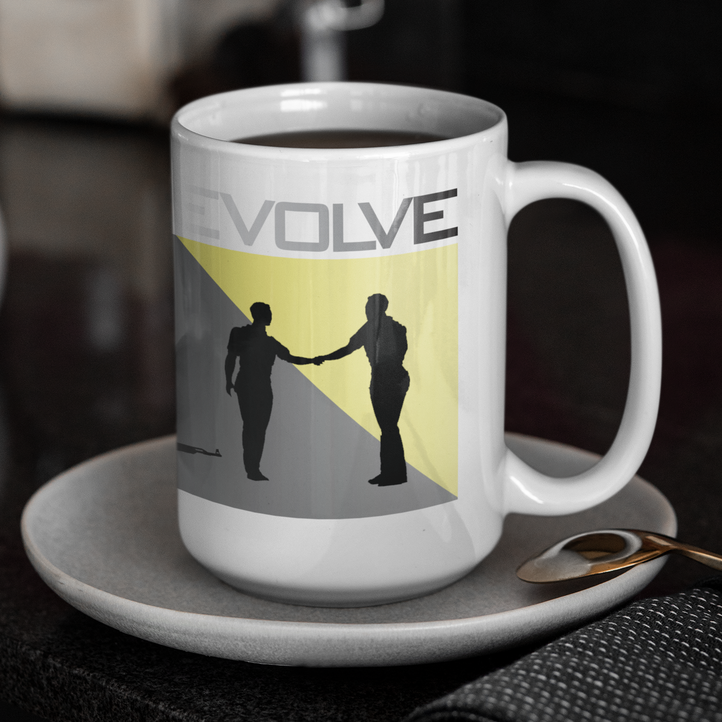 EVOLVE Mug W/Gray Fade • LH • White