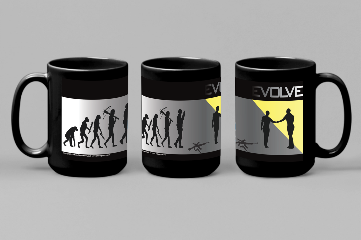 EVOLVE Mug W/Gray Fade • LH • Black