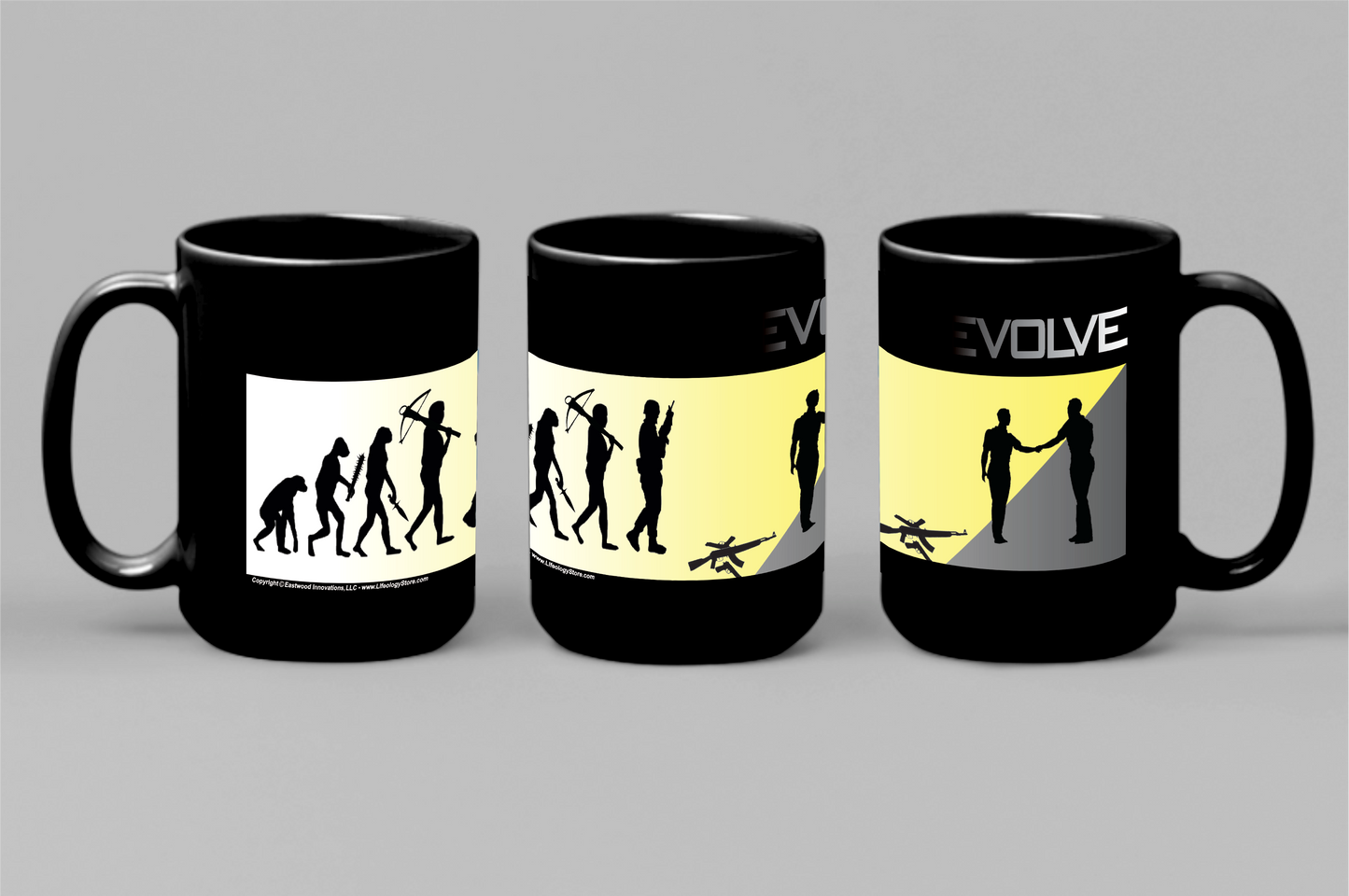 EVOLVE Mug W/Yellow Fade  • LH • Black