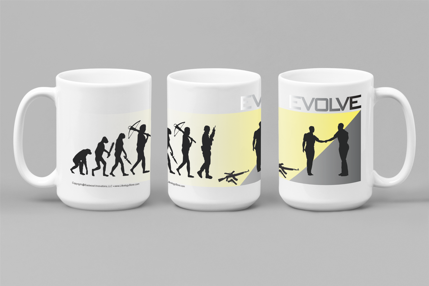 EVOLVE Mug W/Yellow Fade  • LH • White