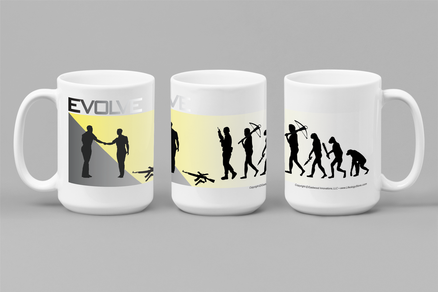 EVOLVE Mug W/Yellow Fade • RH • White