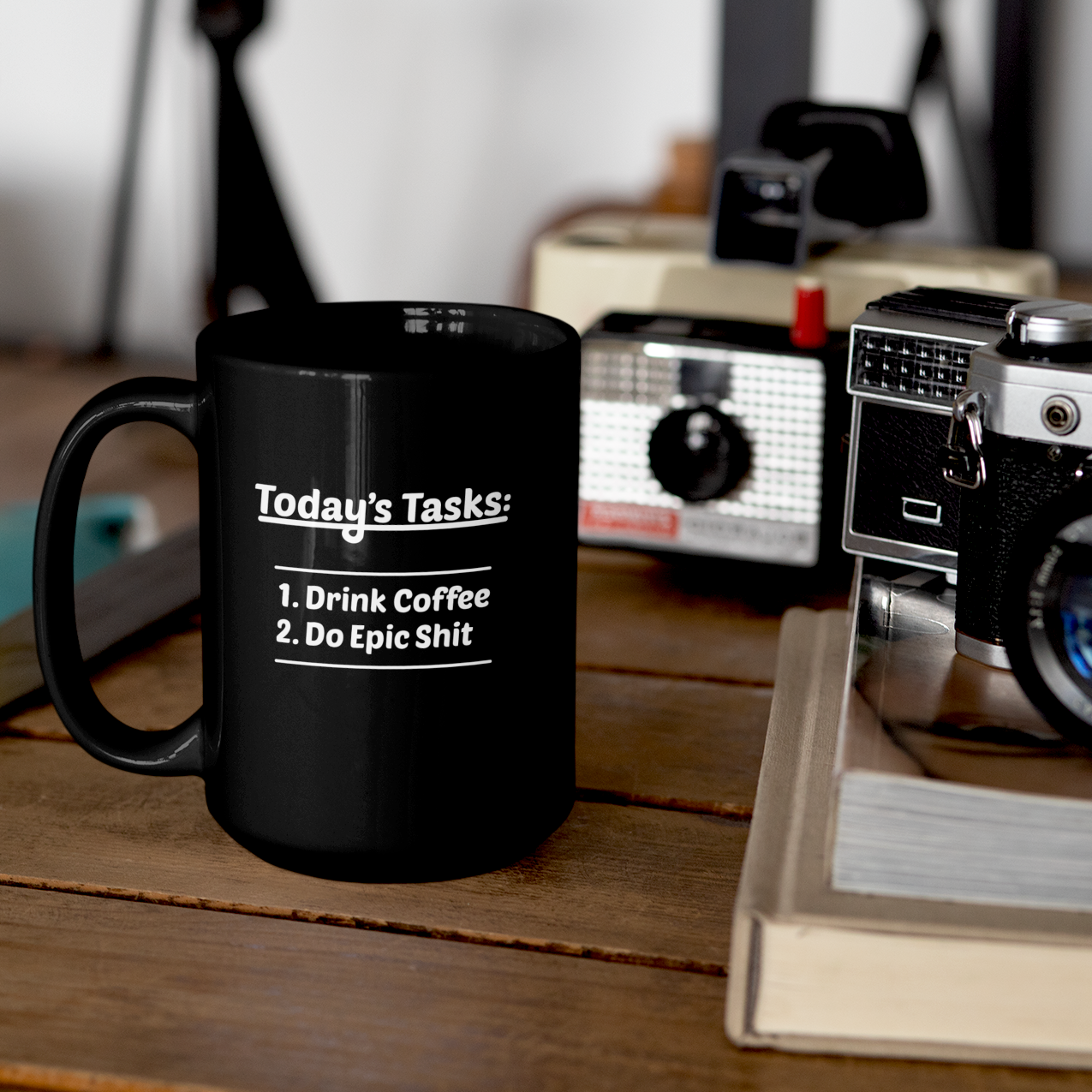 Drink Coffee Do Epic Sh*t Mug • RH • Black