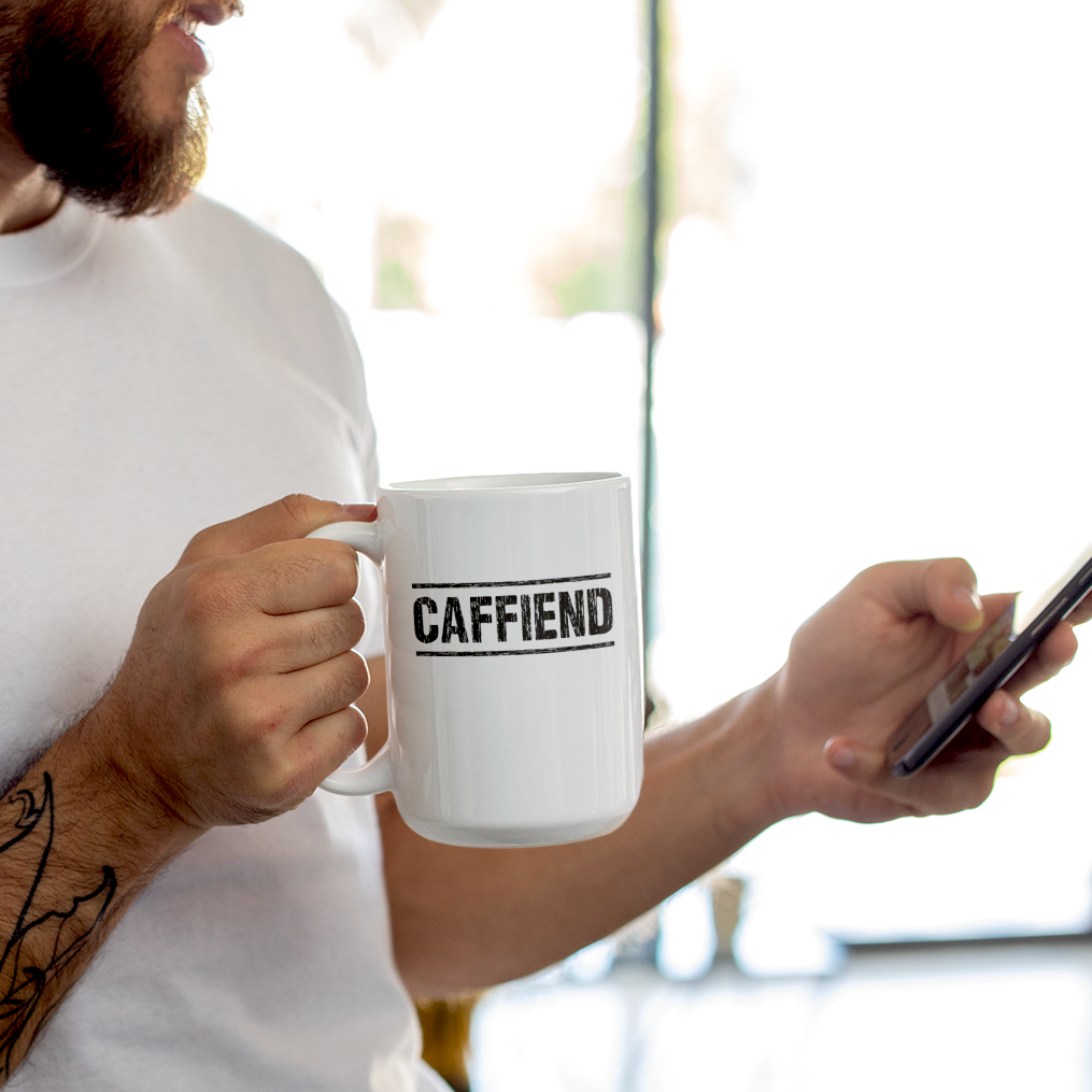 Caffiend Mug • RH • White