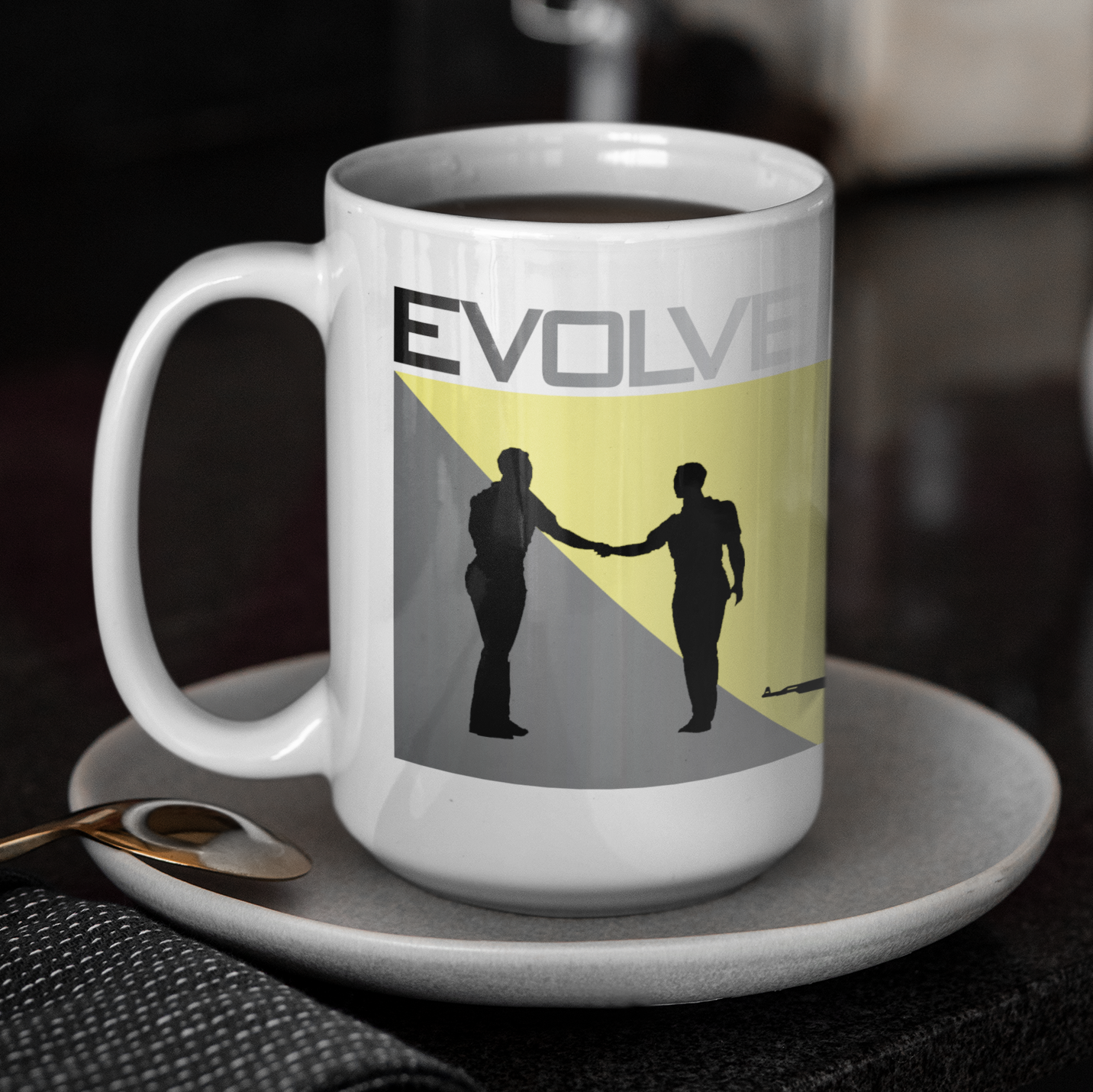 EVOLVE Mug W/Yellow Fade • RH • White