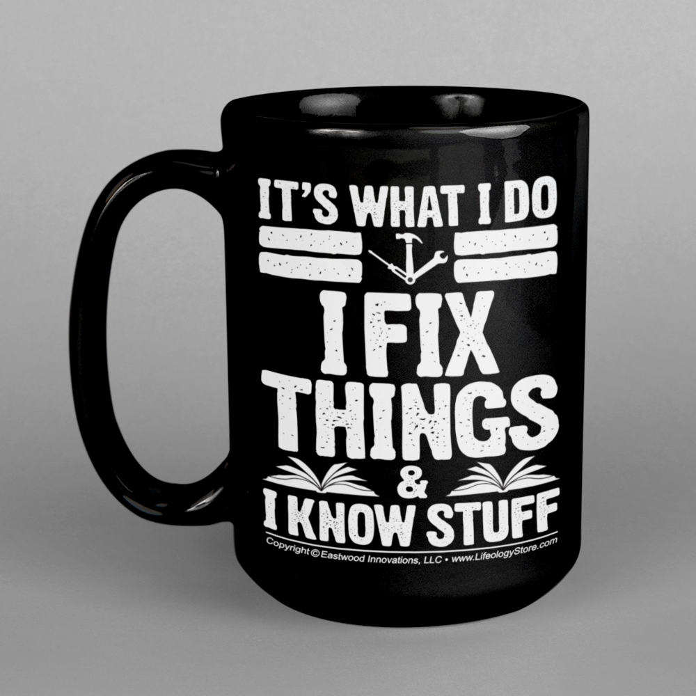 Fix Things Know Stuff Mug • RH • Black