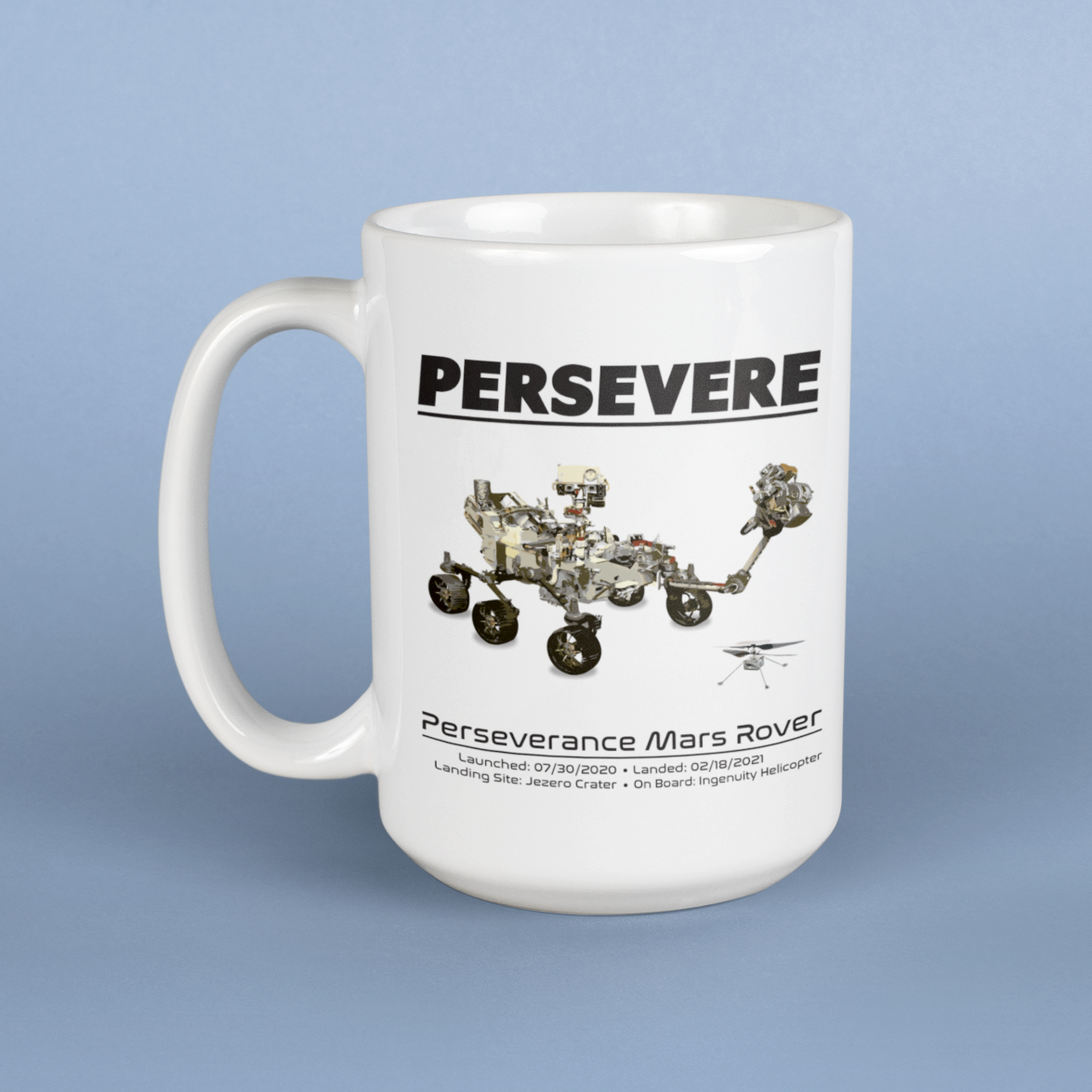 Persevere: Perseverance Mars Rover Mug • RH • White