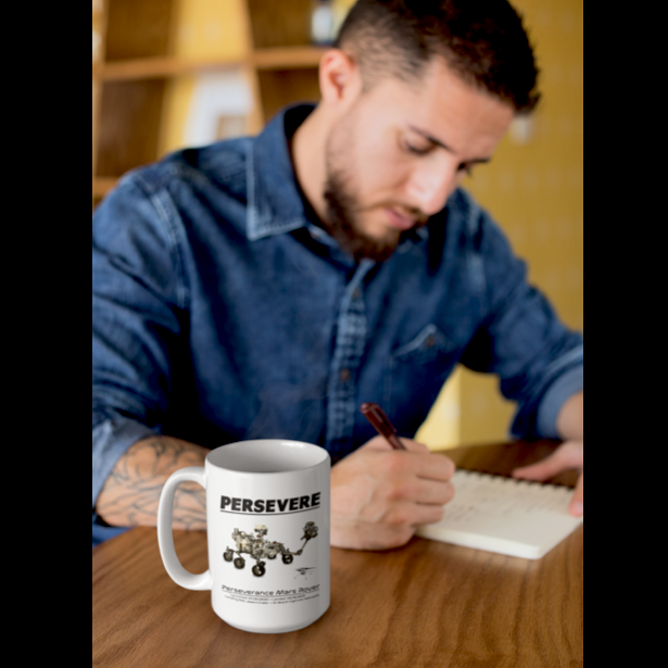 Persevere: Perseverance Mars Rover Mug • RH • White